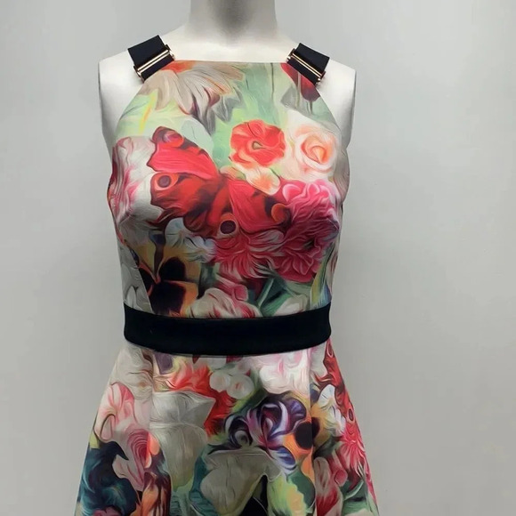 Ted Baker London Samra Floral Swirl Skater Dress Size 1 | Small - Picture 5 of 15